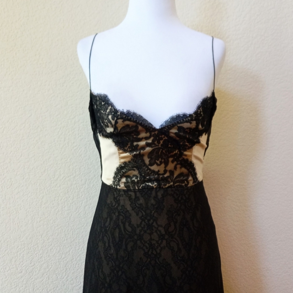 Elie Tahari silk chiffon and lace Y2K vintage-inspired dress - Picture 8 of 12